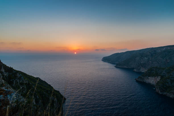 Sunset and clouds at the evening in thassos island