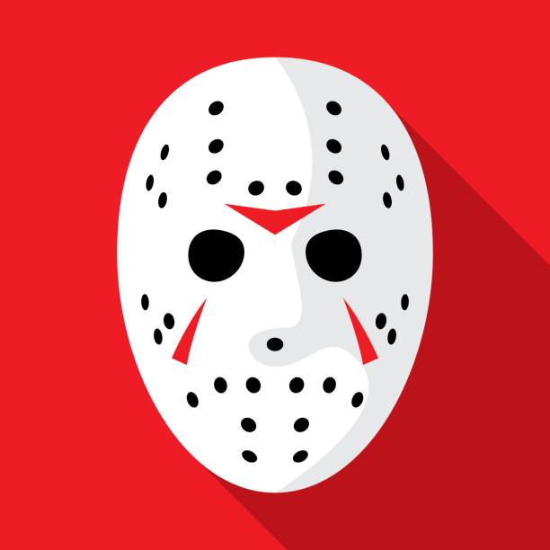 illustrations, cliparts, dessins animés et icônes de icône de masque de hockey plat - hockey sur patins