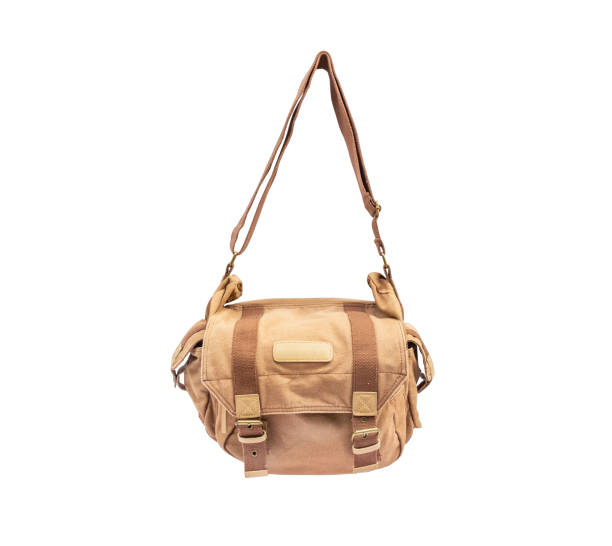 istock Front of Brown Shoulder Bag, isolated on white background with clipping path 838410370