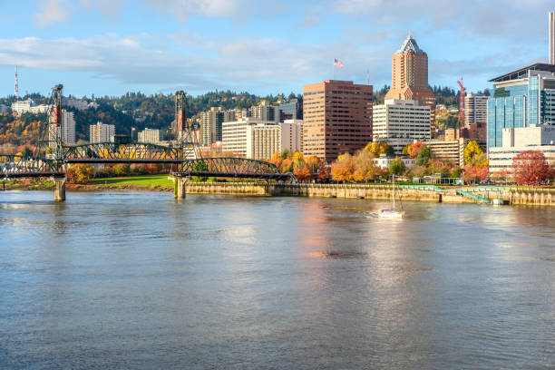 istock Portland city skyline at autumn 838416978