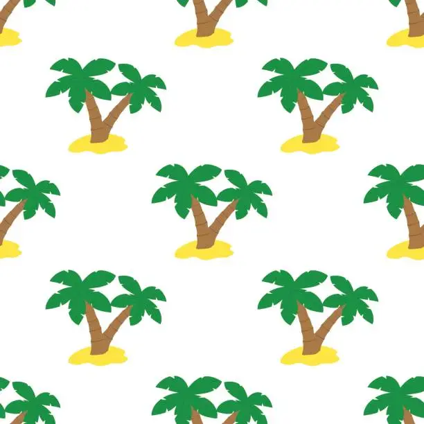 Vector illustration of pattern with green palms