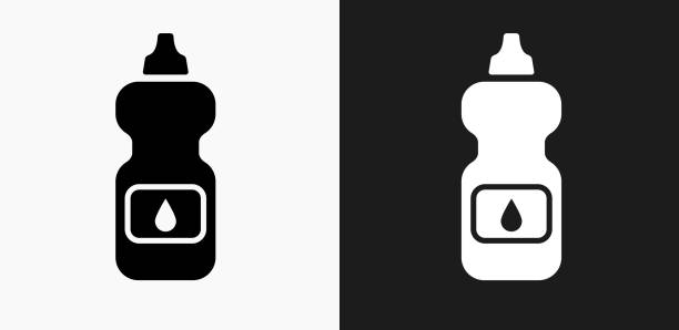 ilustrações, clipart, desenhos animados e ícones de ícone de garrafa de água em preto e branco vector backgrounds - drop set water vector