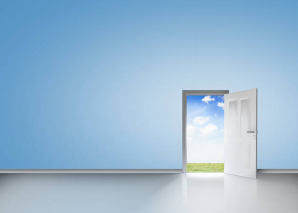 istock Door opening showing blue sky 838467068