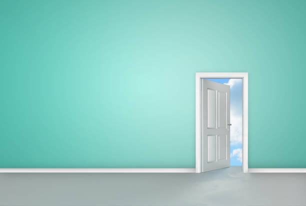 istock Door opening showing blue sky 838467094