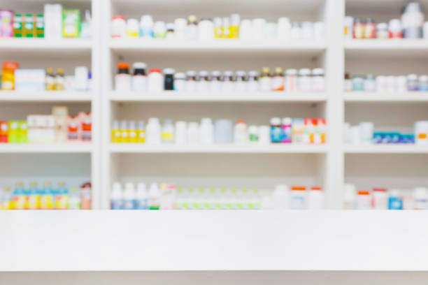 istock pharmacy store background with drugstore counter 838467972