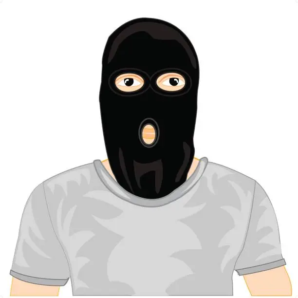 Vector illustration of Persons in black mask