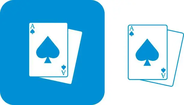 Vector illustration of Blue Playing Cards Icons