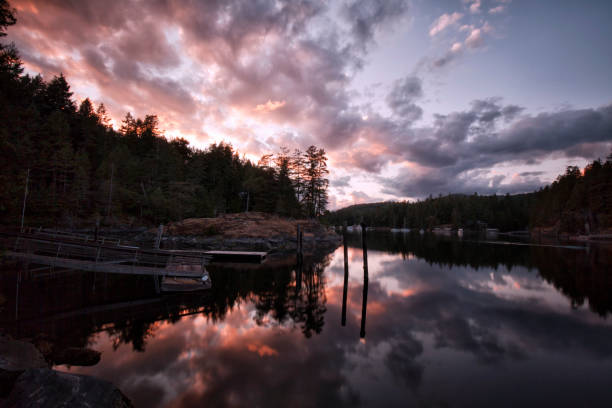 Private Marina at sunset near Halfmoon Bay.