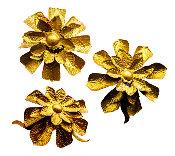 istock Golden flower with the clipping path. Selection path 838477202