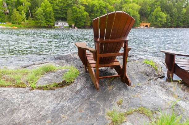 istock Muskoka chair on a rock formation 838477704