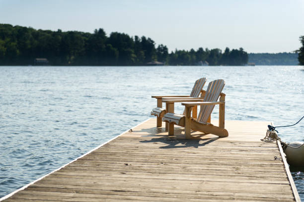 istock Muskoka chairs on a wooden dock 838477754