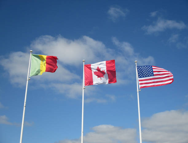 istock Flags in the wind  Senegal  Canada  United States 838484884