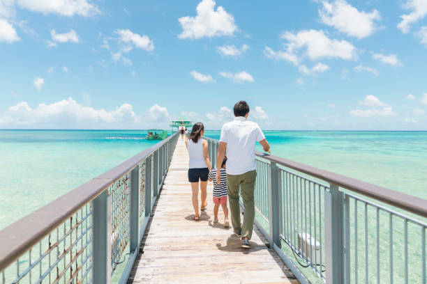istock Japanese family walking bridge with smile 838486312