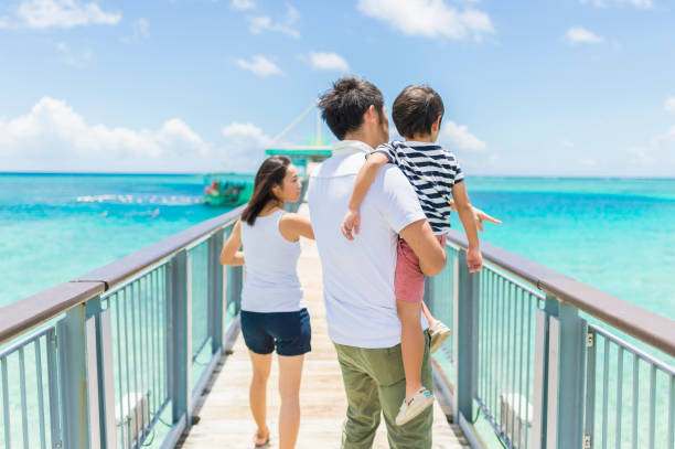 istock Japanese family walking bridge with smile 838486764