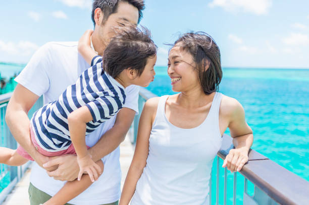 istock Japanese family walking bridge with smile 838486774