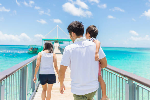 istock Japanese family walking bridge with smile 838486788