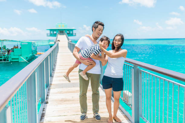 istock Japanese family walking bridge with smile 838486808