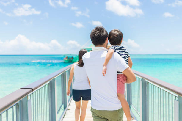 istock Japanese family walking bridge with smile 838486822