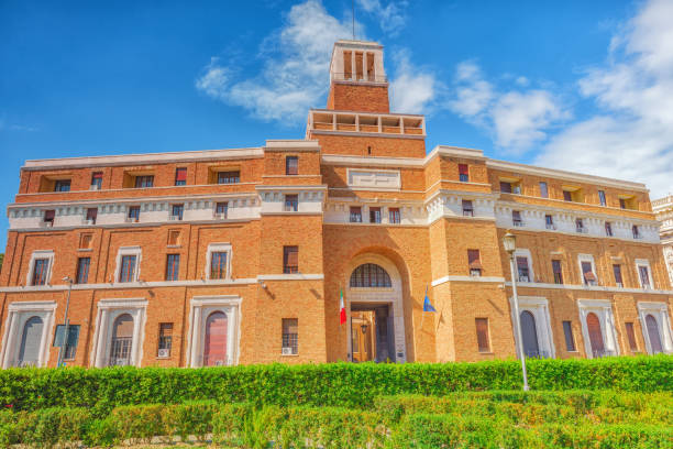 Judicial Offices (Uffici Giudiziari) near waterfront Tiber, Rome. Italy.