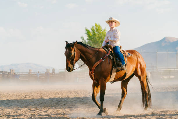 istock Young cowboy sitting on his horse 838491972