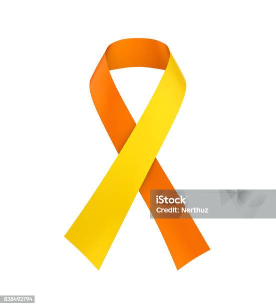 World Suicide Prevention Day Ribbon Isolated Stock Photo - Download Image Now - September, Suicide, Prevention