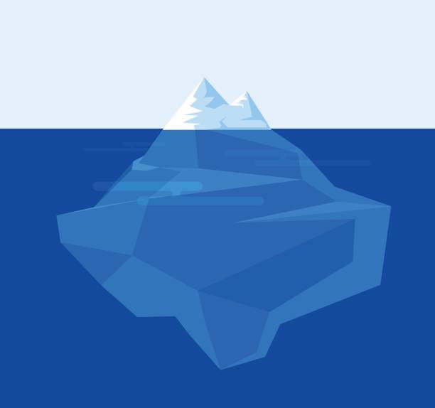 ilustrações, clipart, desenhos animados e ícones de design plano da ilustração iceberg. ilustração em vetor. - iceberg ice mountain arctic