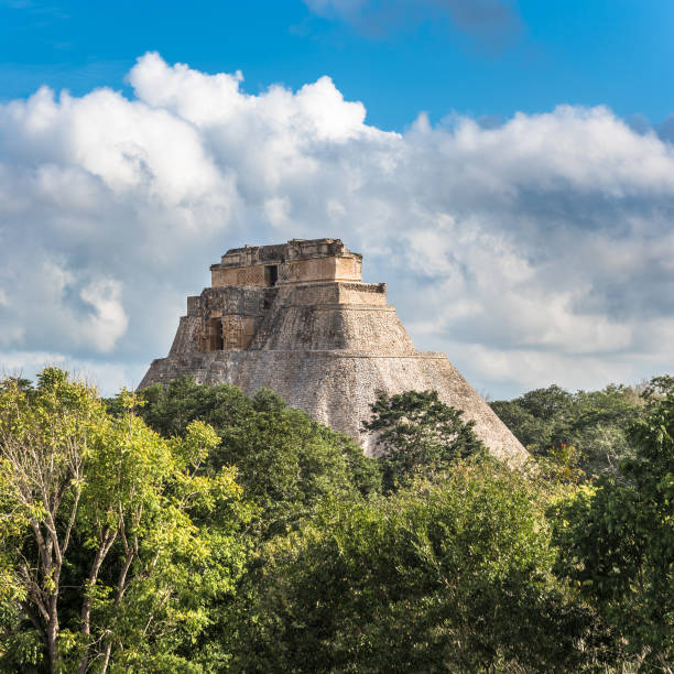 Pyramid of the Magician in Uxmal, Yucatan, Mexico Pyramid of the Magician in Uxmal, Yucatan, Mexico uxmal stock pictures, royalty-free photos & images