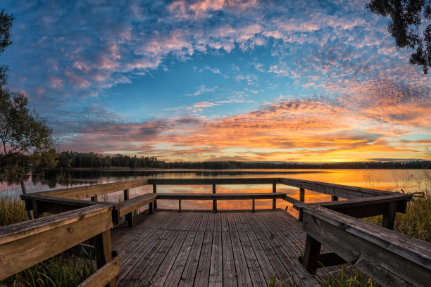 istock Sunset with orange and blue colorful sky 838495196