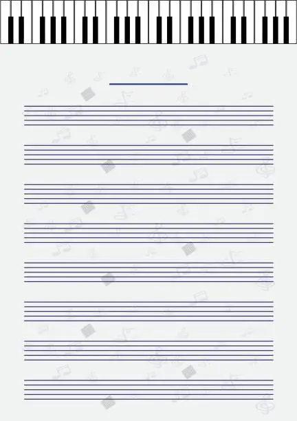 Vector illustration of Blank Music Sheet Size A4 Vector Art