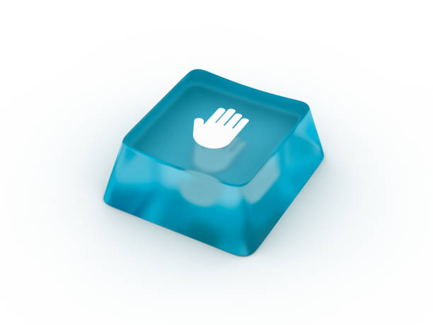 Palm symbol on keyboard button. 3D rendering stock photo