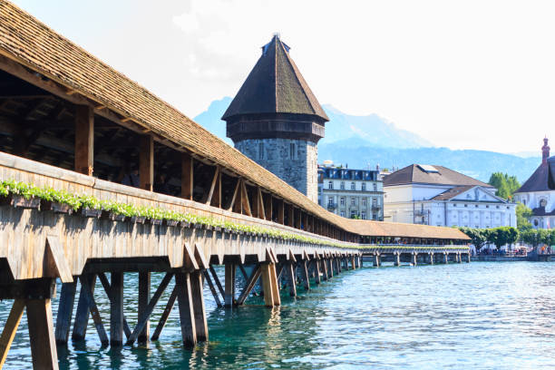 istock View at the Chapel bridge over Reuss river in Luzern (Lucerne). 838499154