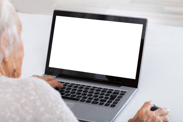 istock Close-up Of Senior Woman Using Laptop 838501150