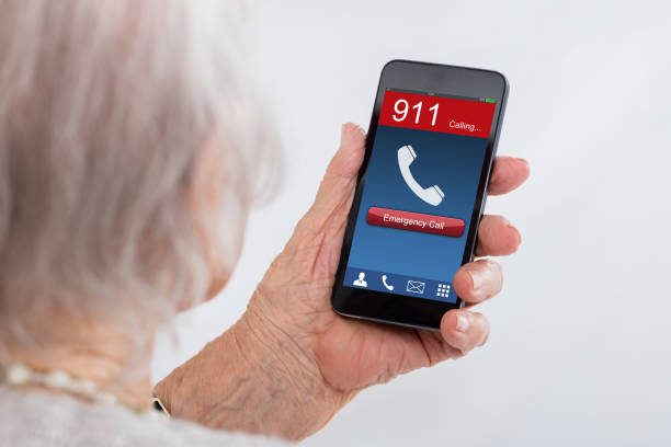 istock Senior Woman Dialing Emergency Call On Mobilephone 838501636