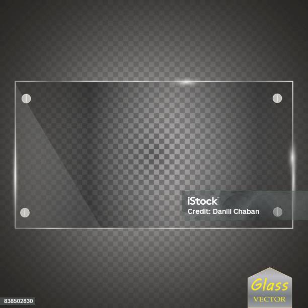 Glass Plates Set Vector Glass Banners On Transparent Background Stock Illustration - Download Image Now