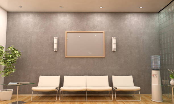 istock Modern Waiting Room / Lobby Interior Scene With Blank Frame 838503494