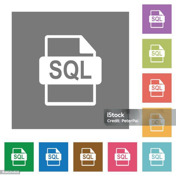 Sql Format File Persegi Ikon Datar Ilustrasi Stok - Unduh Gambar ...