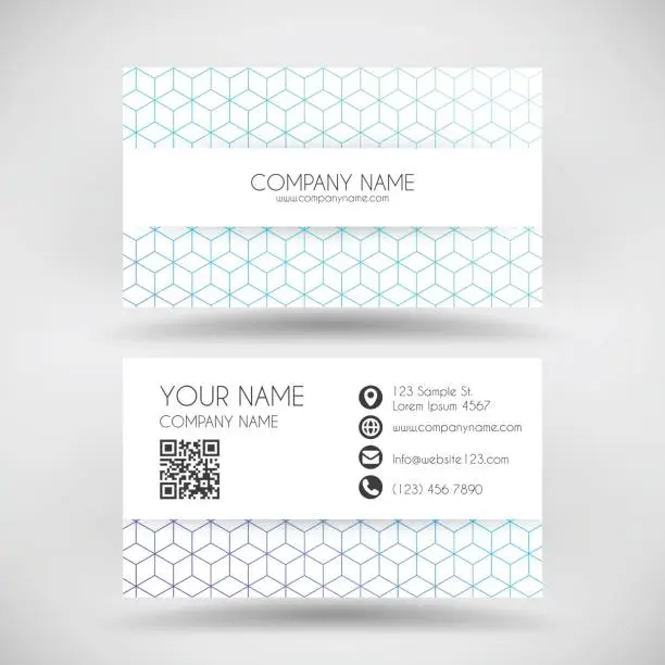 Vector illustration of Modern business card template with abstract geometric background