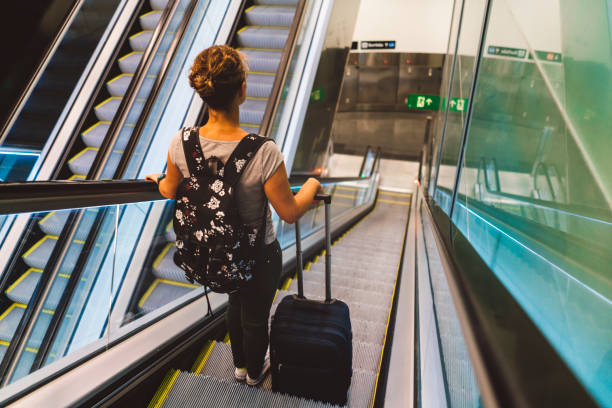 istock Staircase and luggage 838510850