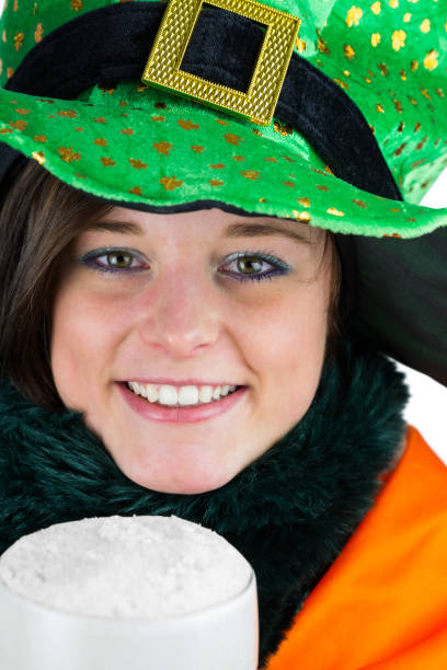istock Pretty brunette celebrating Saint Patricks day 838512028