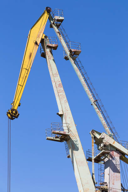 istock Crane loading cargo in the river port city of Moscow 838513464