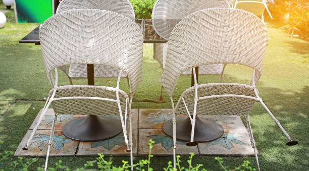 istock lean wooden chairs in a bistro. 838518160