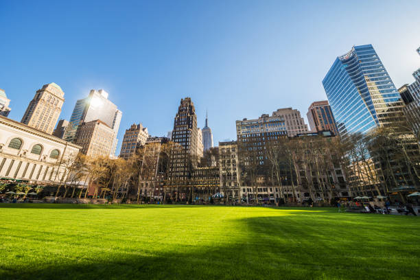 istock Green Lawn and Skyscrapers viewed from Bryant Park NYC 838522420