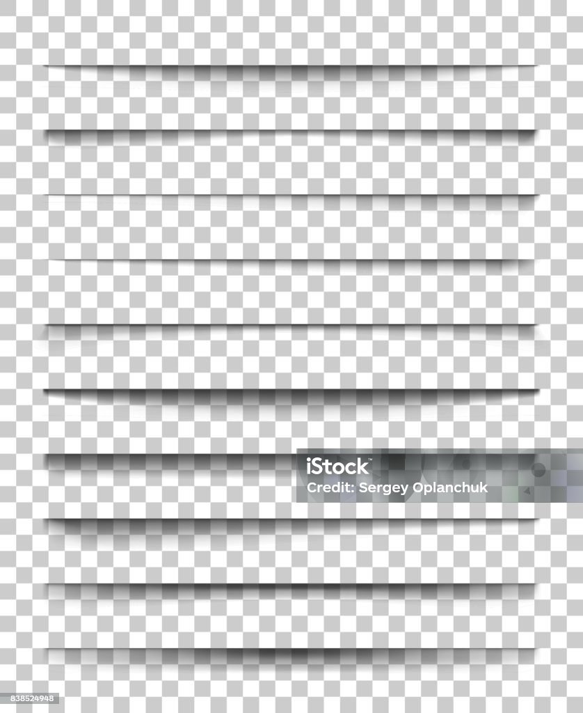 Page Separation Shape Page Divider With Transparent Shadows Set Of Pages Separation Vector ...