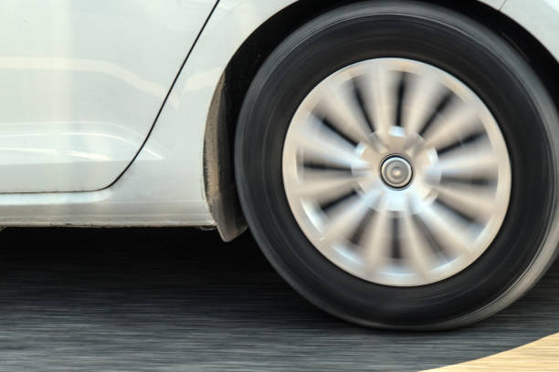 istock Car tire on road in Switzerland 838525398