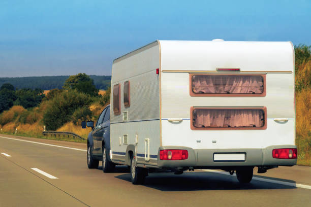 istock Caravan on road at Switzerland 838525586