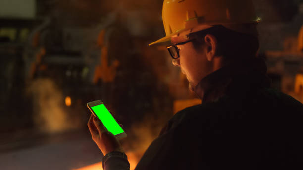 Using a Phone with Green Screen in Foundry. Industrial Environment. Great for Mock-up usage.