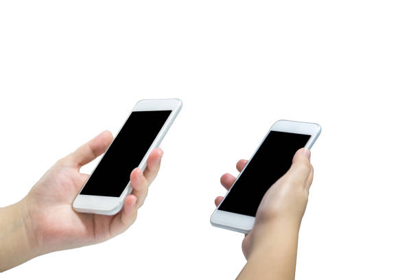 istock young asian femail hand holding and using smartphone isolated on white background. 838530770