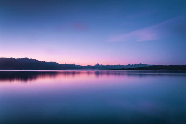 istock Dusk view with the lake and mountain reflection 838532020