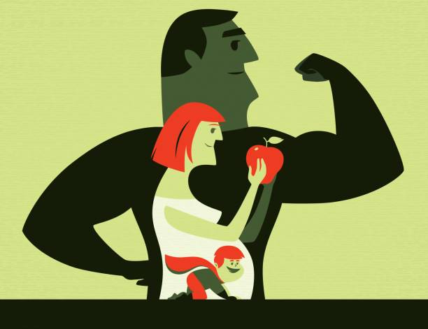 ilustrações de stock, clip art, desenhos animados e ícones de healthy parents and superhero baby - super baby