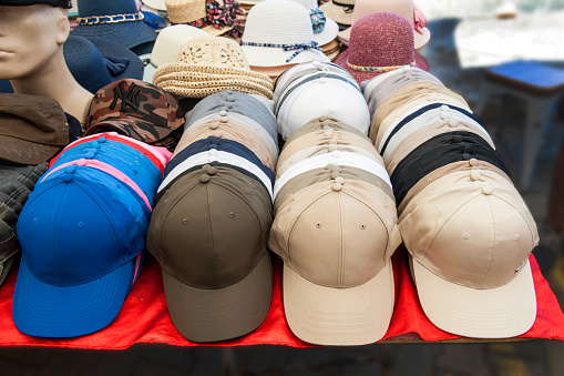 Hats and Baseball Caps For Sale in Bazaar, Bodrum, Turkey